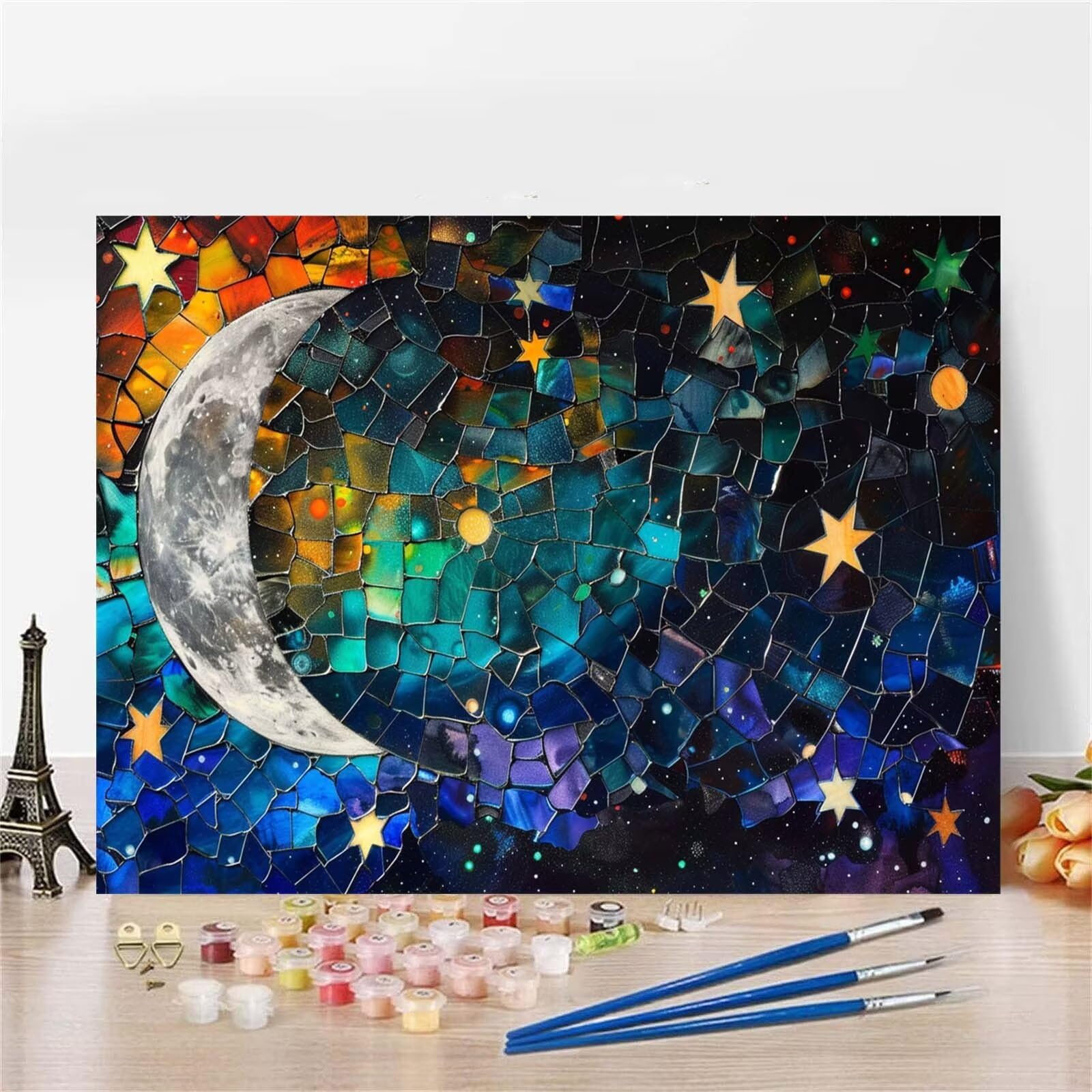 Amazon.co.jp: 数字油絵 星 Paint by Numbers 月、ペイント バイ
